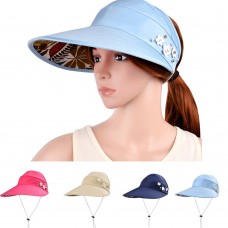 New Summer Visors Cap Foldable Wide Large Brim Sun Hat Beach Hats for Mujer US  eb-91068475